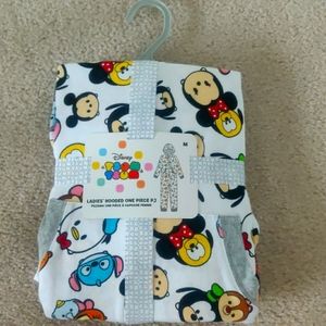 BNWT Disney Tsum Tsum hooded one piece PJ Medium